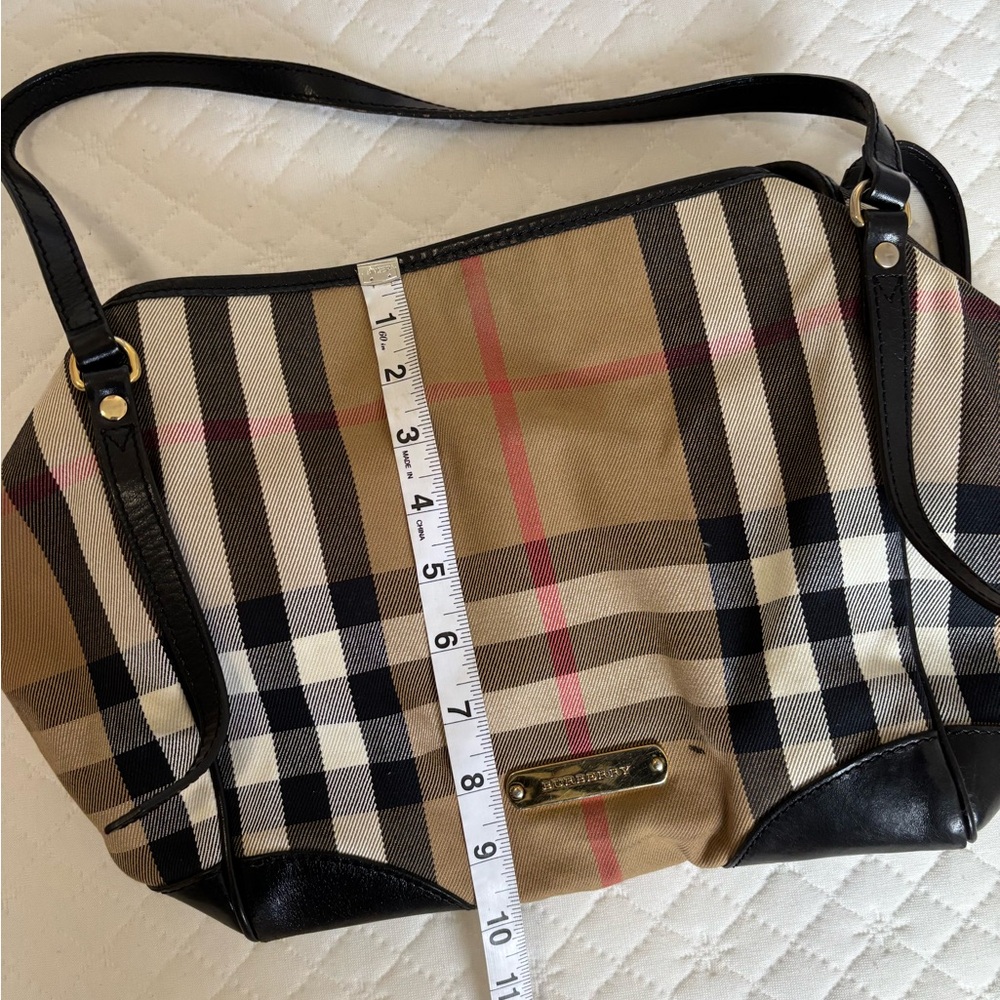 Burberry Tan and Black Tote Bag with Iconic Check Pattern - Picture 14 of 14